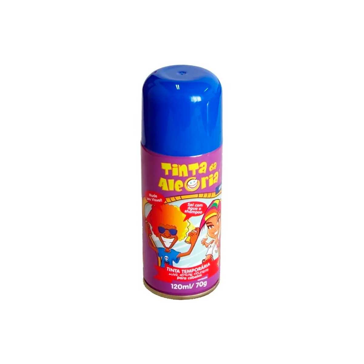 Tinta Temporaria Spray para Cabelos Azul BarberShop Tinta da Alegria  250ml/125g